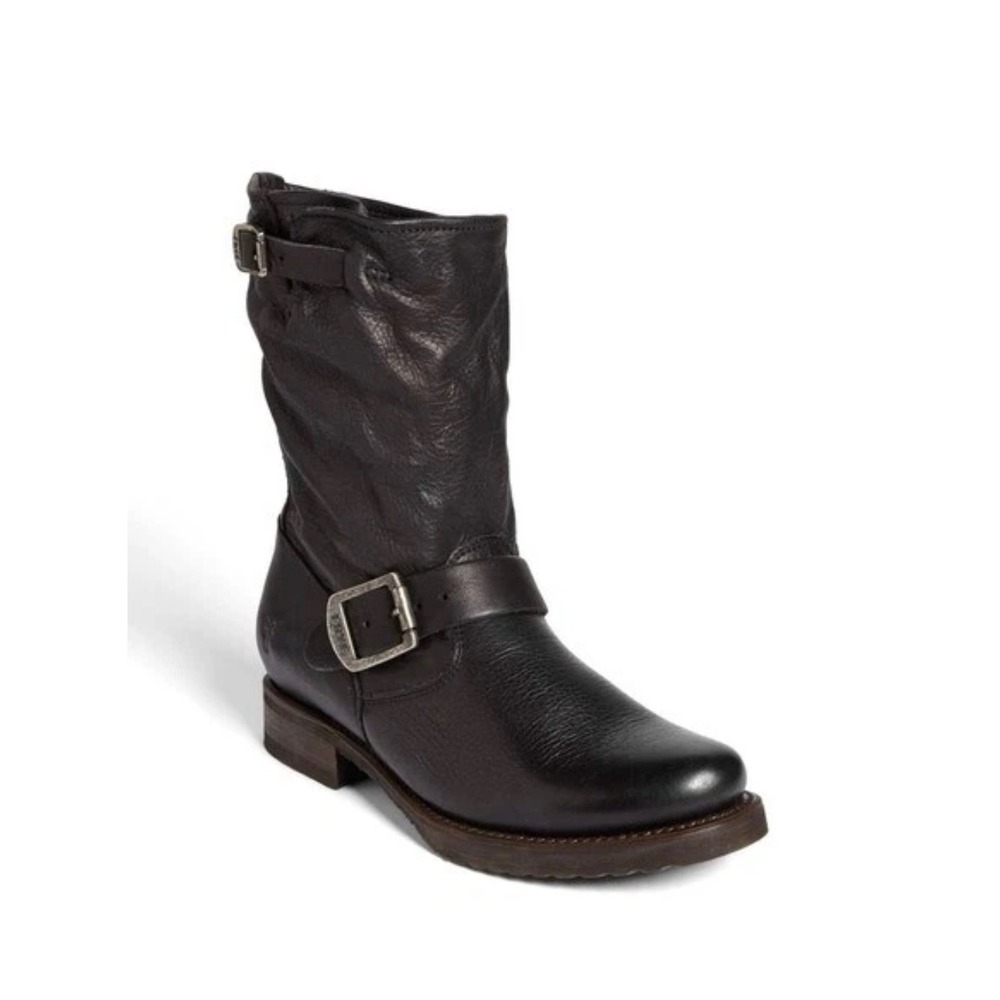 Frye Leather Boots Veronica Short Slouchy Black Size 6.5